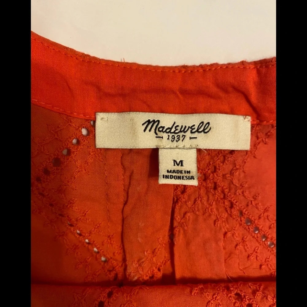 Madewell Embroidered Lattice Swing Top Sz M - Picture 5 of 7